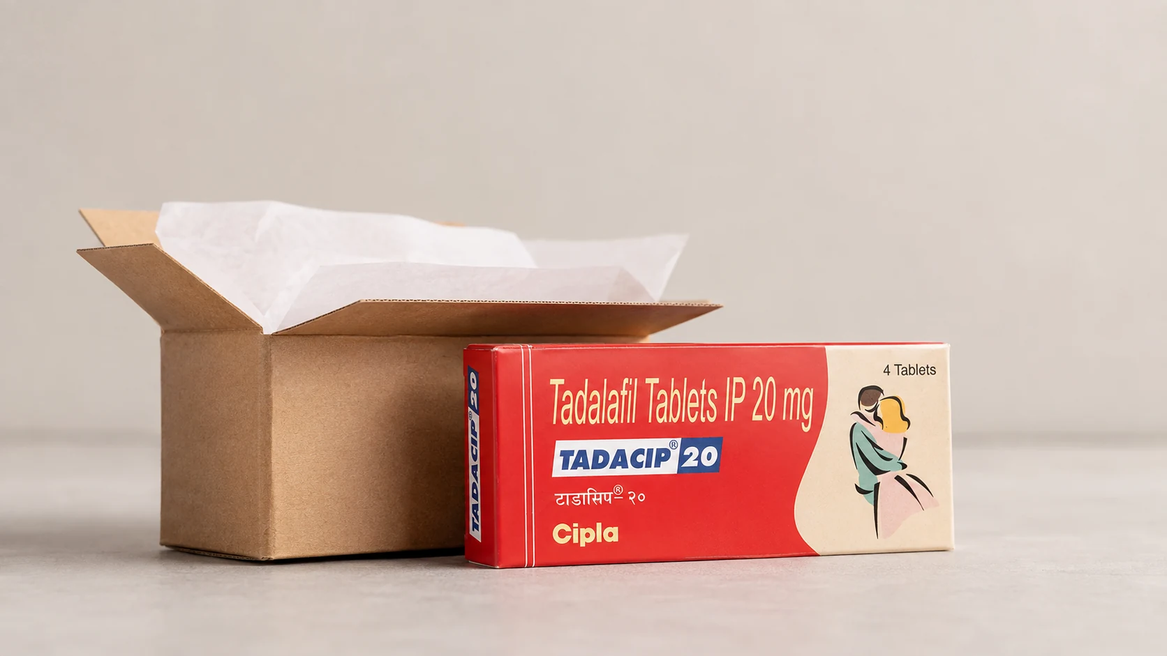 Tadacip20 Cipla carton — delivery packaging