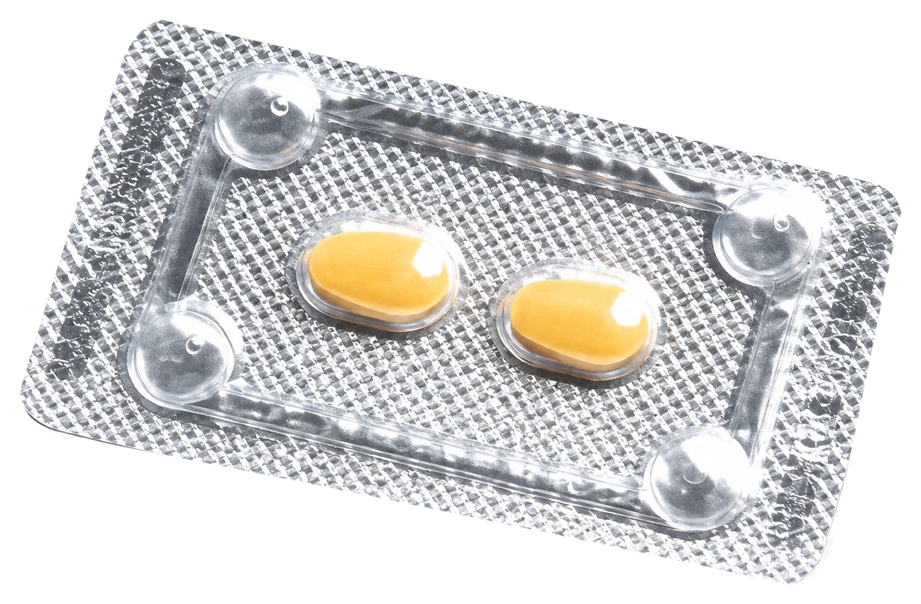 Tadalafil tablets in a silver blister